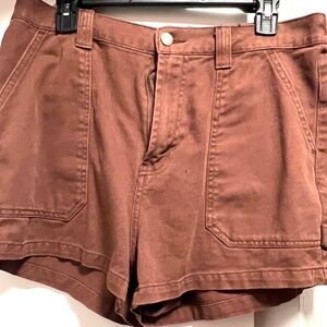 Brown Denim Shorts